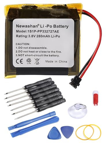 NEWASHAN Batterie AHB332824HPS Compatible avec Tomtom Adventurer Golfer 2 Runner 1 2 3 Spark 1 2 3 Cardio GPS Music Sport Montre Fitness Bracelet Smartwatch Li-ION Li-po Accu Pile 3,8V 280mAh + Outil