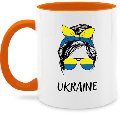 Tasse Tassen 325ml - Fußball EM WM - Cooles Ukraine Motiv Україна Style - 325 ml - Orange - europameisterschaft 2024 fanartikel fu ball fussball euro 24 fussball-wm em24 world cup eu europa