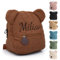Generisch Personalisierte Kinder Rucksack, Gestickt Kindergartenrucksack Mädchen Und Jungen, Teddy Rucksack Kleinkind Mit Namen Mini Baby Rucksack Kita Und Kindergarten (Braun)