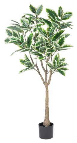 Naturae Decor Weeping Fig Plant - Lifelike Artificial Indoor and Outdoor House Plant - UV Resistant - 47 in High