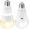 Qoolife oolife Lampadina USB-C con telecomando, E27 LED ricaricabile con batteria, 3 colori dimmerabili, 7 W, con funzione temporizzata, 2 pezzo
