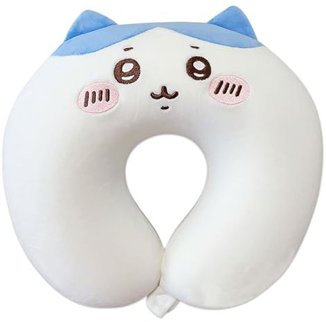 Roffatide Cartoon Hachiware U-Form Nackenkissen Stickerei Plüsch Kissen Memory Foam Nackenkissen für Reise Schlafen Weihnachten und Geburtstagsgeschenk