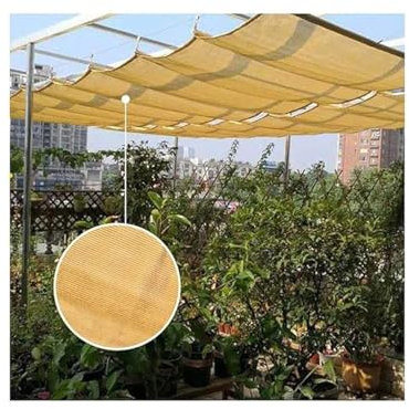 Bâche de rechange rétractable pour pergola, toit respirant, voile ondulée pour porche, terrasse, treillis, auvent en polyester - 0,5 x 2 m