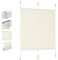 Sekey Plissee Klemmfix ohne Bohren 70x120cm Faltrollo Plisseerollo Jalousie für Tür & Fenster Blickdicht Sichtschutz Sonnenschutz Fertifplissee Rollo 70 cm breit Beige