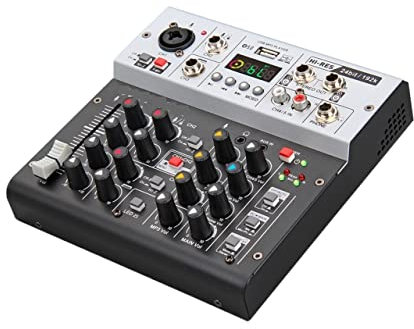 Mixeur Interface carte son avec monitoring, qualité studio 24bit 192k, 5.0 BT PC, enregistrement en direct de guitare électrique, chant Mixeur à haut rendement