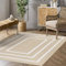 STORESDECO Alfombra vinilica de Tejido Trenzado Premium de Alta Gama Lavable Antideslizante Alfombras vinilicas Resistentes para Salon Cocina habitacion baño Pasillo 3 Rectángulos Blancos 200x290 cm