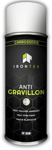 Anti-Gravillon Gris Protection Bas de Caisse 400ml - IRONTEK | IT229 | Fort Pouvoir adhérent | Formule Professionnelle | Anti-Corrosion & Insonorisant | Peut être Peint | Made in France