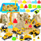 Baustellen Kinetic Sand Set, Kinetischer Sand Baustelle, Baustelle Sandspielzeug Kinder mit Knetsand, Kranspielzeug & Sandformen, Sensorisch Zaubersand Magic Sand Geschenk für Junge Mädchen
