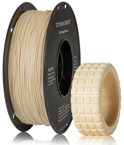 TINMORRY TPU Filament 1.75 mm, TPU 95A Flexibles 3D Drucker Filament mit glänzender Oberfläche, Geeignet für die meisten FDM-3D-Drucker, 1kg Spule (2.2 lbs), Hautfarbe