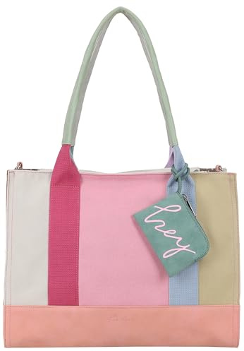 Fritzi Tote Shopper Limited Multi Damen Shopper Schultertasche Handtasche Freizeit Alltag Reißverschluss Canvas 29.5 x 40 x 14 cm, Bunt