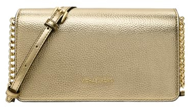 Michael Kors Jet Set Travel Medium Metallic Crossbody Bag Pale Gold