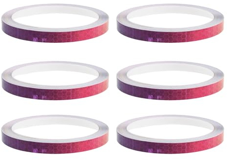JOINPAYA Reflektierende Fahrradreifen Aufkleber 6 Stück Selbstklebendes Wasserfestes Reflexband in Bunten Farben für Helm Motorrad Roller Universelle Speichendekoration bei Nacht