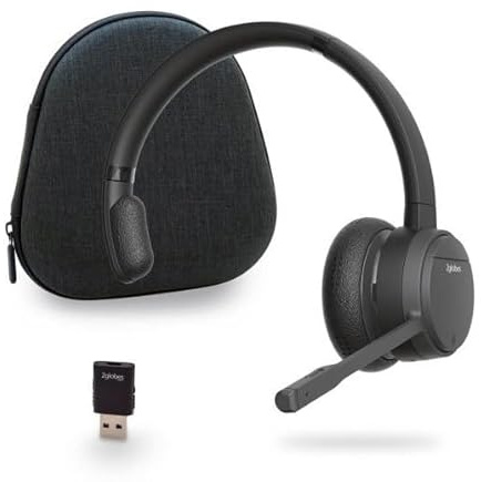 2globes Hybrid X Mono DECT & Bluetooth Headset – Mono On-Ear, 150 m Reichweite, USB-A Adapter, für PC, Mac & Smartphone, inkl. Hard Case