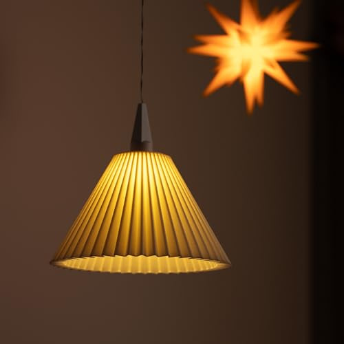 Lampenschirm für Weihnachtsstern A1/A1E (13 cm Stern, 13 mm Fassung) – Kegelförmiger Ersatzschirm aus Biokunststoff, Weiß – Hängeleuchte & Fensterdeko