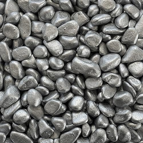 Eurosand Marbles metallic 7-15mm gerundete Dekosteine 1 KG Silber
