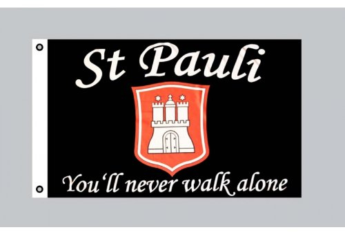 Flagge 90 x 150 : St. Pauli - You`ll Never Walk Alone