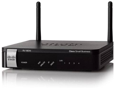 Cisco RV180 W – Router, 1000 Mbit/s, 10/100/1000Base-T (X), 802.11b, 802.11 g, 802.11 N, Ethernet, RJ-45), 2.4 – 2.4835 GHz, esterno) Nero