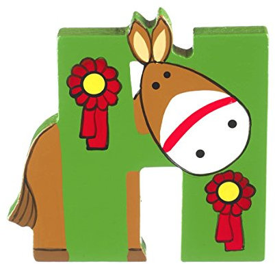 Orange Tree Toys Wooden Letters, Letter H for Horse - Alphabet Animal Letters for Personalised Baby Name, Toy Box, Door, Wall Decorations - Animals Nursery Decor, Boys Girls Bedroom Accessories
