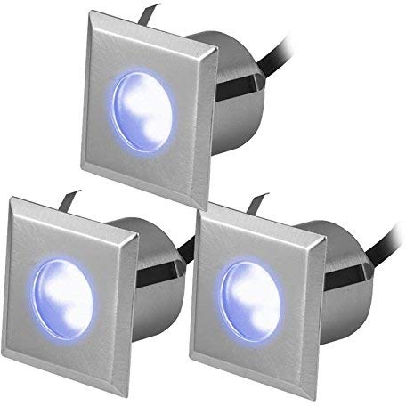 Lampenlux 3er SET LED Einbaustrahler Rimy Außenleuchte Spot Down Blau Trafo 230V