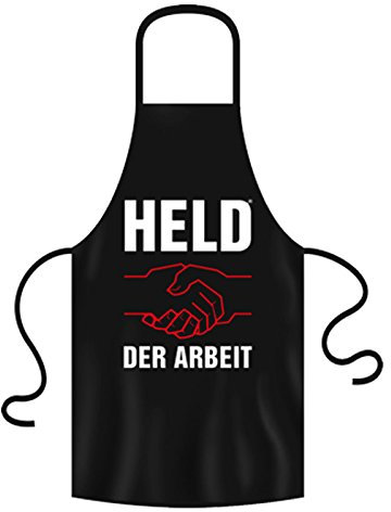 OLShop AG Grillschürze Held der Arbeit schwarz Ostalgie, Schürze, Grill-Schürze, Herren-Schürze, Heldenschürze, Latzschürze