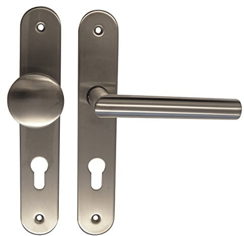 Alpertec 32854033 Edelstahl Martina-LS PZ Drückergarnitur Türdrücker Türbeschläge Neu, für Wohnungseingangstüren DIN Links