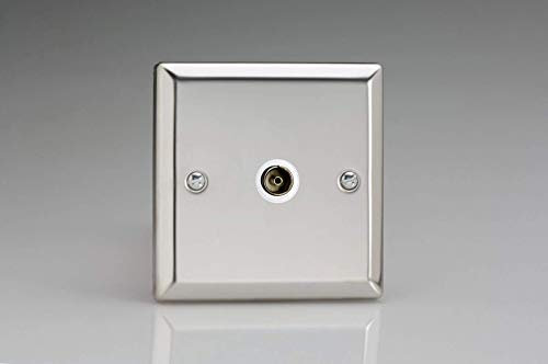 Varilight 1-Gang TV Socket, Isolated Co-axial Mirror Chrome XC8ISOW