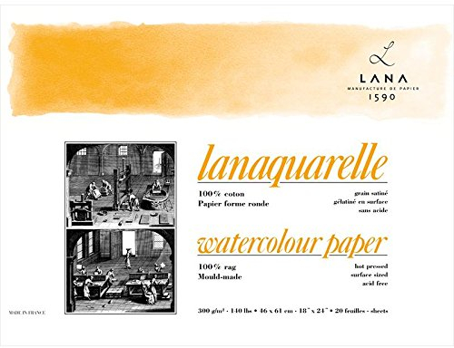 Lanaquarelle Block satiniert 300g/m², 23x31cm, 20Blatt