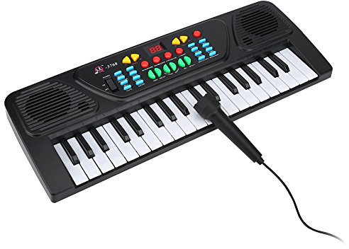 Dilwe 37-SCHL¨¹ssel Klavier, Elektronische Tastatur Keyboard Ausbildung Spielzeug mit Mikrofon f¨¹r Anf?ngerelectric Organ/Electronic OrganElektronisches Klavier