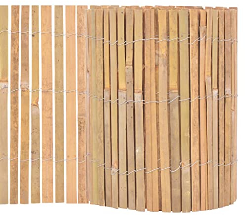 vidaXL Gartenzaun Beetumrandung Beeteinfassung Rasenkante Mähkante Bambuszaun Dekozaun Rasenbegrenzung Garten Bambus 1000×30cm Natur