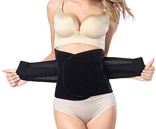 HIDARLING Ceinture Post Accouchement Réglable Ventre Plat/Ceinture Lombaire/Ceinture Post Grossesse Gaine/Ceinture Elastique Abdominale, pour Femme Enceinte (Noir, M)