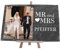 wandmotiv24 Schiefertafel Hochzeit Mr. & Mrs. mit Staffelei, Personalisierbar Digitaldruck Farb-Foto + Nachname, Querformat 30x20cm, Hochzeitsgeschenk, Geschenkidee Brautpaare, Verlobung