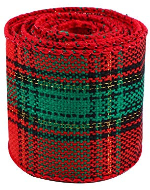 LUMoony MoonyLI Weihnachten Wired Ribbon Plaid Sackleinen Christmas Wrapping Ribbon Bögen Ribbo Gingham Ribbon Wired Plaid Ribbon DIY 6 Yards