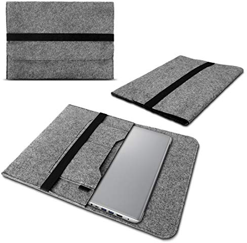 NAUCI Schutzhülle Tasche kompatibel für Samsung Galaxy Book Pro 360 15,6 Zoll Sleeve Hülle aus Filz mit Innentaschen Laptop Cover Notebook Case, Farbe:Grau