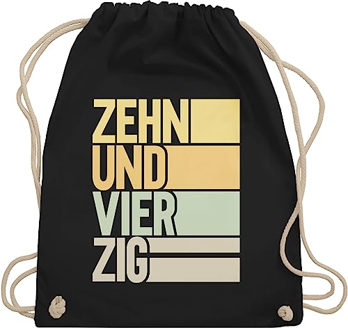 Shirtracer Turnbeutel Rucksack - 50. Geburtstag - Zehnundvierzig - Unisize - Schwarz - geschenke für damen ab 50 50.geburtstag geschenkbeutel zum 50er beutel geschenktasche (50) stoffbeutel