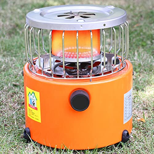 YKYR Camping Chauffage Au Gaz Compact Réchauffeur À Gaz Portable, Chauffage Et Cuisinière En Plein Air 2 Sur 1, Pour La Pêche Extérieur, Randonnées (Color : Orange, Size : Mini heating stove)
