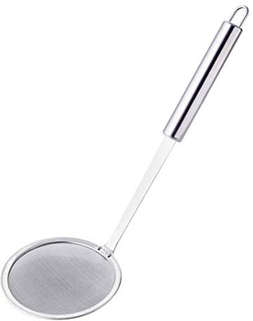 TAOMENG Strainer Skimmer, 304 Stainless Steel Skimmer, Oil Filter Skimmer Strainer Colander Spoon Mesh Oil Filter Ladle Kitchen Tools For Hot Pot, Deep Fat Fryer, Skims Fat Scums