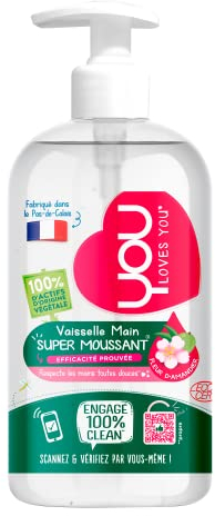 You – Liquide Vaisselle Pompe Fleur d'Amandier (500mL) – Liquide vaisselle Ecocert