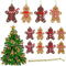 12 Stück Lebkuchenmann Anhänger, Lebkuchenmann Hängende,Lebkuchenmann Dekoration,Lebkuchenmann Weihnachtsbaumschmuck,Weihnachtlicher Baumschmuck Anhänger, für Weihnachtsbaumdekoration