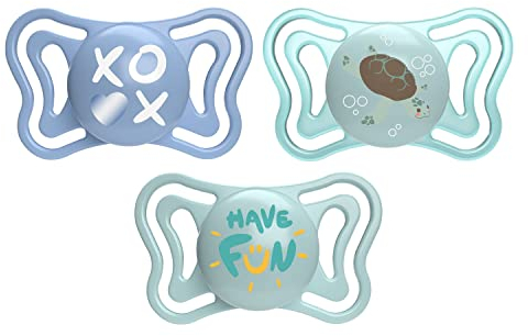 Chicco PhysioForma Light, Succhietto in Silicone 6-16 Mesi, Ciuccio Bimbo con Tettarella in Silicone, Leggero, Forma Ergonomica, Supporta il Corretto Sviluppo della Bocca, Azzurro, 2 pezzi