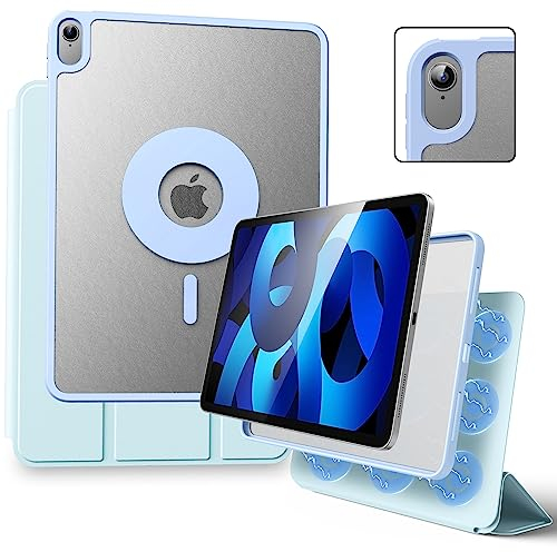 Marasone Funda iPad Air 5 generación 2022/ipad Air 4 generación 2020 Magnética 10.9 Pulgadas de Doble Capa con múltiples ángulos y Soporte de Carga de lápiz (Azul)