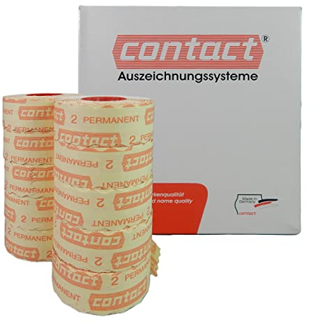 63.000 Contact Preisetiketten 26x12, weiss permanent, 42 Rollen a 1.500 Stück, Preisauszeichner Etiketten |HUTNER