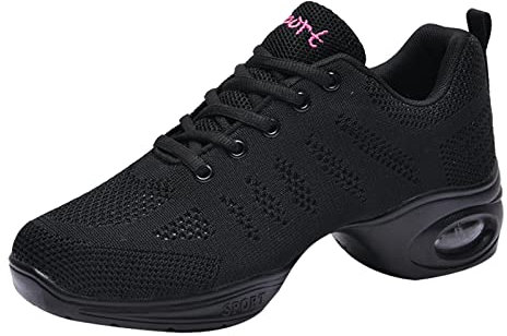 Tanzschuhe Damen Lace Up Mesh Tanzsneaker Damen Geteilte Sohle Luftkissen Modern Jazzschuhe Dance Training Schuhe Gr.35-42