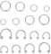 JeweBella 16 Stück 16G Nasenpiercing Ring Chirurgenstahl Knorpel Creolen Silber/Gold Segment Clicker Nasenringe Hufeisen Lippe Augenbrauen Septum Conch Tragus Helix Piercing Ring 6-12mm