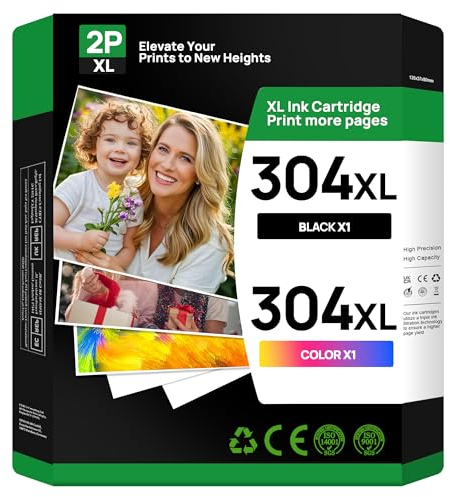 AIRLYSIS 304XL Rebuilt Tintenpatronen Ersatz für HP 304 Schwarz und Farbe für Envy 5030 5032 5020 5010 Deskjet 3760 2630 3750 2620 2622 3720 3762 3730 3733 (1 Schwarz, 1 Dreifach. Color)