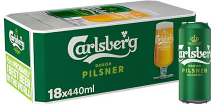 Carlsberg Danish Pilsner Lager Beer | 440ml Can | 18 Pack