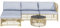 Outsunny Rattan Gartenmöbel-Set, 5-TLG. Balkonmöbel Set Sitzgarnitur mit Kissen, Gartengarnitur mit Eckofa, Hocker, Couchtisch, Terrassenmöbel-Set, Stahl, Hellgrau