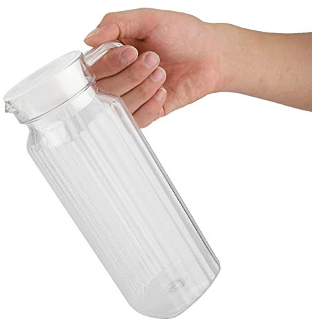 Botella de jugo de acrílico transparente de 500 ml con tapa y asa, botella de almacenamiento de cartón de leche y bebidas, recipientes de agua reutilizables para el hogar, club, pub, bar, cafetería,