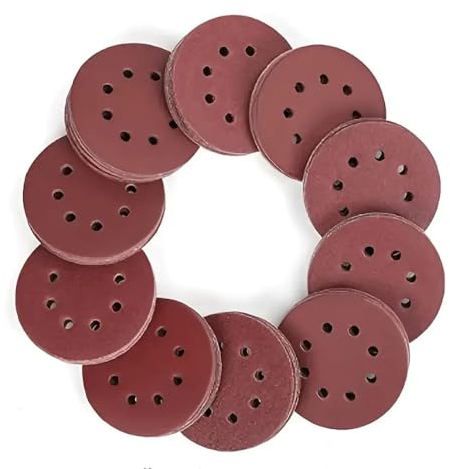 8 trous 125 mm papier de verre bois disque de meulage en métal outil de polissage abrasif 60/120/180/240/400 grain, 50 pcs 240 grains