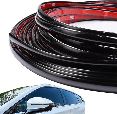 Bande Chrome Voiture 12mm*5m Bande Chromée Baguette Chrome Adhesive Noire pour Carrosserie Fenêtre Décoration Extérieure (12mm)