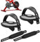 DASNTERED Heimtrainer-Pedale mit 2 Ersatzriemen, verstellbares Gewinde, stationäre Fahrradpedale, für Heimtrainer, Dynamometer, Spinning Bike, Indoor Bike Pedale 9/16 Zoll(Schwarz)